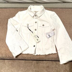 NWT Liverpool Los Angeles white crop denim jacket size S